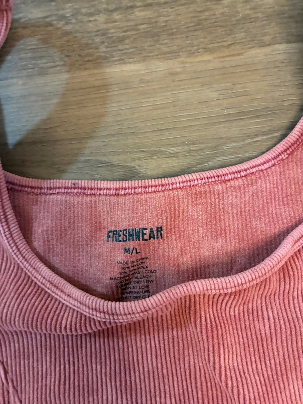 Free People Pink Ribbed Square-Neck Tank - Picture 2 of 3